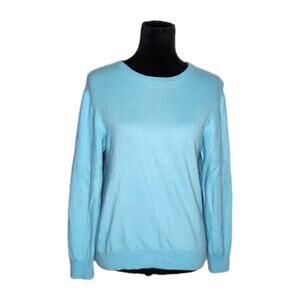 Joseph & Lyman 100% Cashmere Crewneck Knit Sweater Blue Women's Size Medium